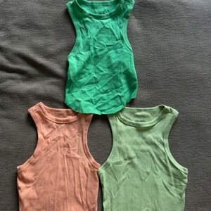 Wild Fable Green and Peach Tank Tops 3 pack